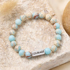 FuAttract Luck Wisdom & Protection Shoushan Stone  Courage Engraved Beaded Bracelet  - Men (18-19cm) - image 0