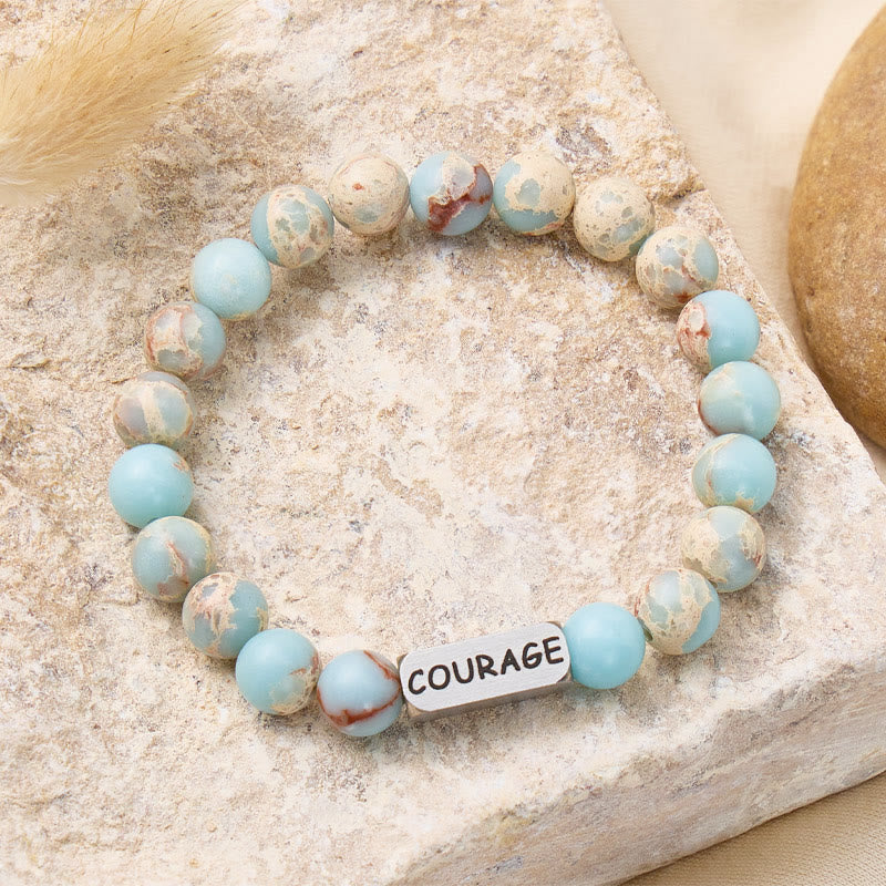 FuAttract Luck Wisdom & Protection Shoushan Stone  Courage Engraved Beaded Bracelet  - Men (18-19cm) - image 0