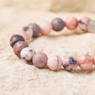 FuAttract Emotional Balance & Confidence & Calm Pink Zebra Jasper Breathe Engraved Beaded Bracelet - image 4