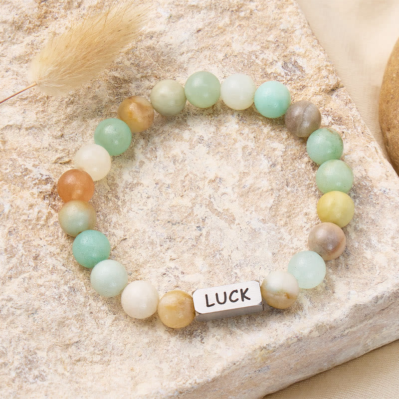 FuAttract Truth & Communication & Self Love Amazonite Luck Engraved Bracelet  - Men (18-19CM) - image 0