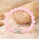 FuAttract Love & Harmony Rose Quartz Love Engraved Crystal Healing Beaded Bracelet - image 2