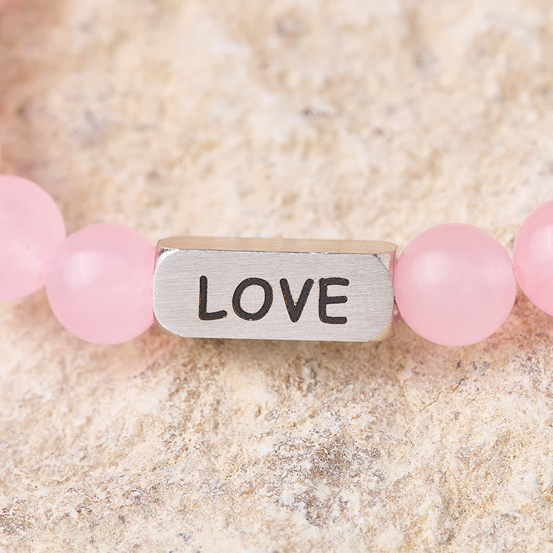 FuAttract Love & Harmony Rose Quartz Love Engraved Crystal Healing Beaded Bracelet - image 3