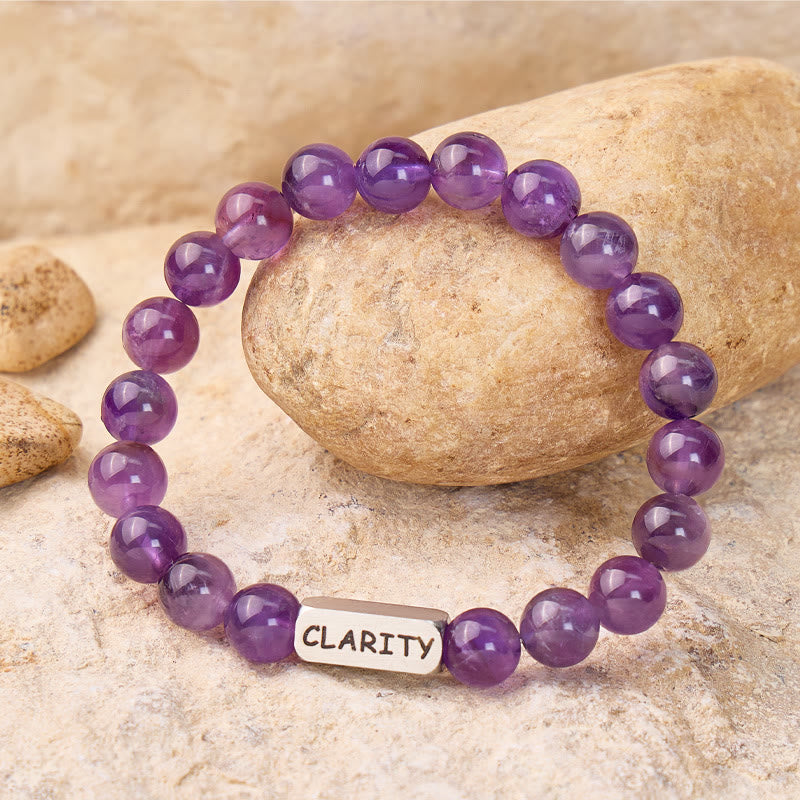 FuAttract Amethyst Clarity Engraved Bracelet ——Calm & Stress Relief & Intuition - Men (18-19cm) - image 0