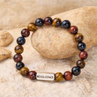 FuAttract Protection Willpower & Confidence Tri-Color Tiger's Eye Reslience Engraved Bracelet - Men (18-19cm) - image 0