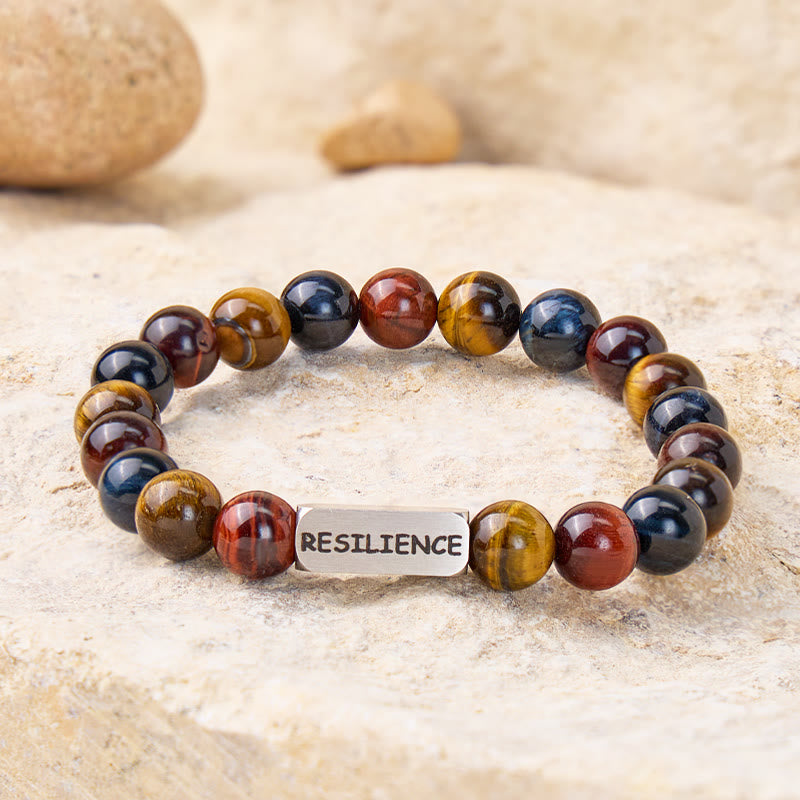 FuAttract Protection Willpower & Confidence Tri-Color Tiger's Eye Reslience Engraved Bracelet - image 1