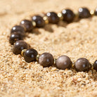Fuattract Wishbeads Grounding & Intuition–Silver Sheen Obsidian Intention Bracelet - image 3