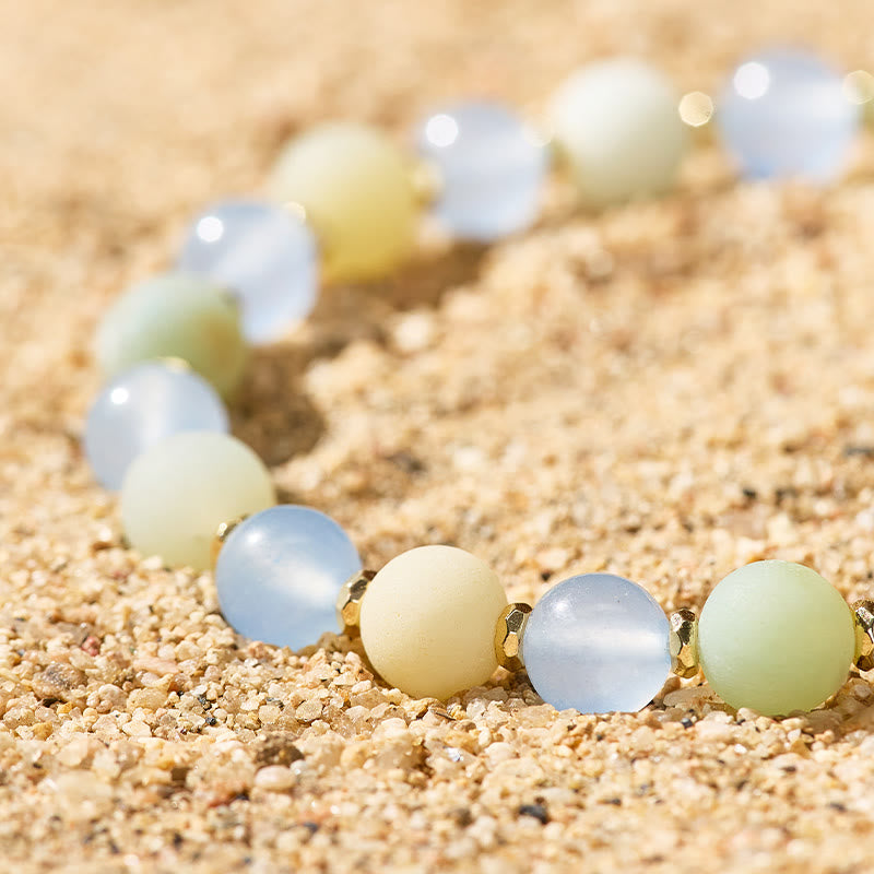 Fuattract Wishbeads Self Love & Courage–Aquamarine Amazonite Intention Bracelet - image 3