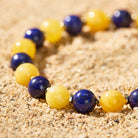 Fuattract Wishbeads Wisdom & Love–lapis Lazuli & Yellow Jade Intention Bracelet - image 3