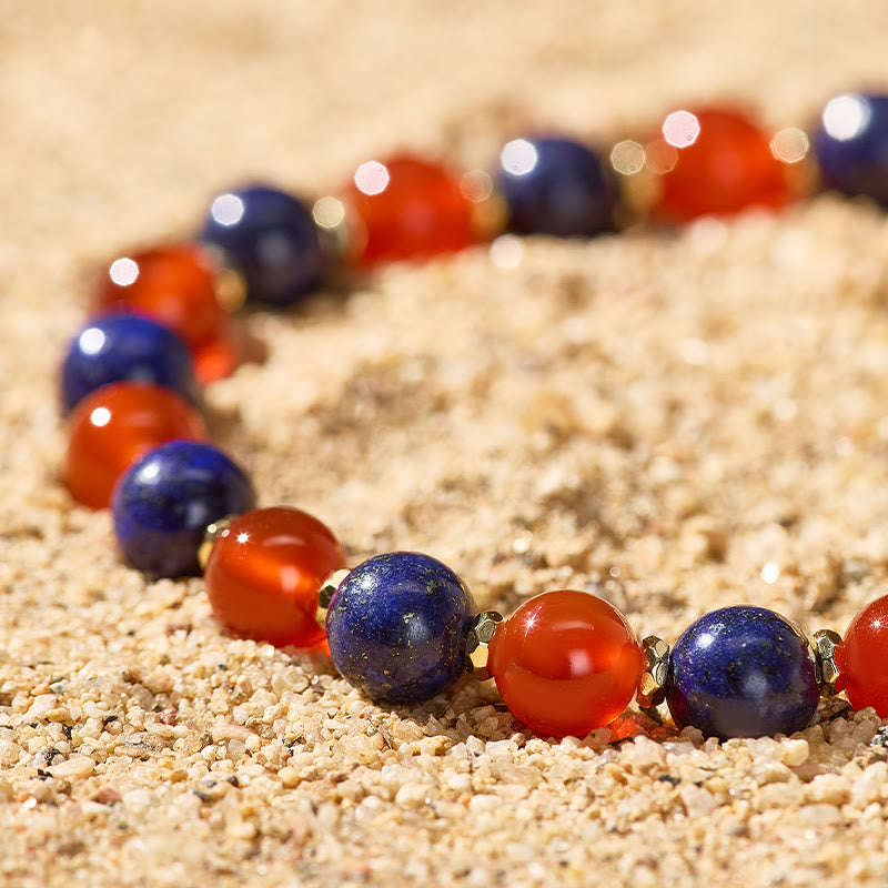 Fuattract Wishbeads Truth & Confidence–Red Agate & Lapis Lazuli Intention Bracelet - image 3