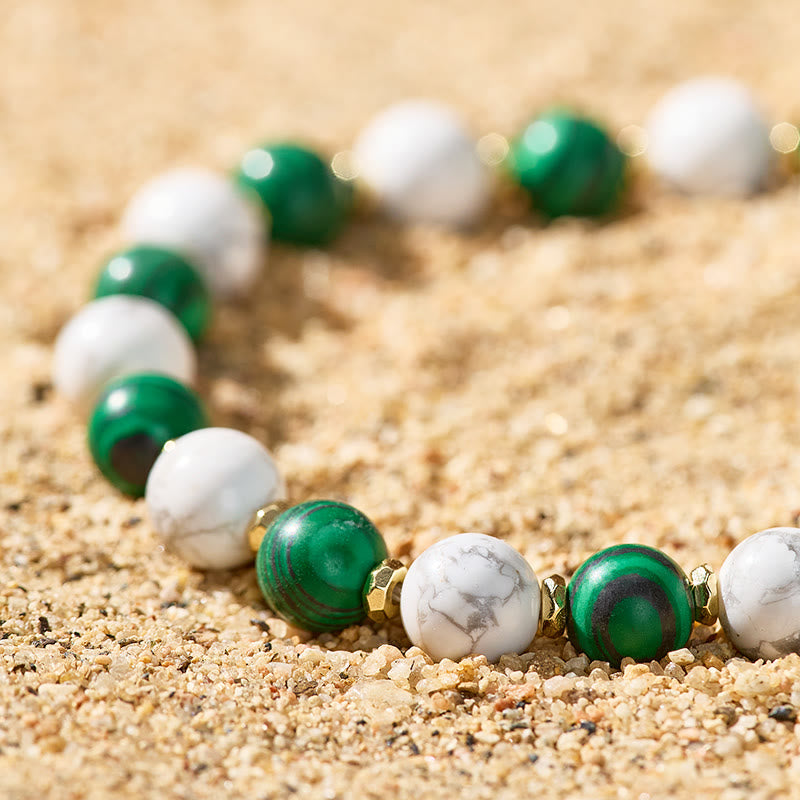 Fuattract Wishbeads Emotional Balance & Protection–Malachite & White Turquoise Intention Bracelet - image 3