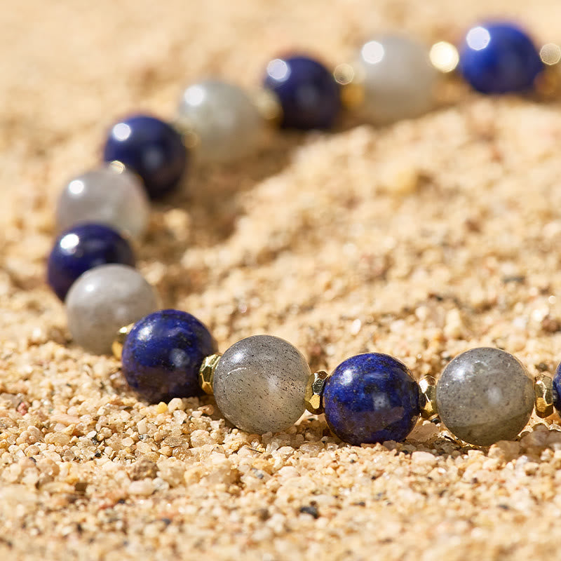 Fuattract Wishbeads Emotional Balance & Protection–Moonstone & Lapis Lazuli Intention Bracelet - image 3