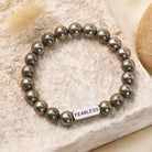 FuAttract Wealth Protection & Confidence Natural Pyrite Fearless Engraved Bracelet - image 2