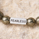 FuAttract Wealth Protection & Confidence Natural Pyrite Fearless Engraved Bracelet - image 3