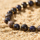Fuattract Wishbeads Intuition & Telepathy–Blue Sandstone & Silver Sheen Obsidian Intention Bracelet - image 3