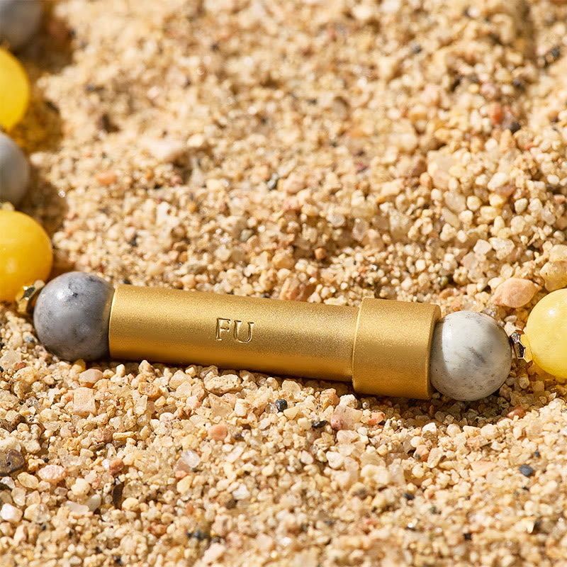 Fuattract Wishbeads Good Fortune & Stability–Grey Jasper & Yellow Jade Intention Bracelet - image 4