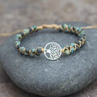 FuAttract Growth Balance & Connection Handmade Woven Tree of Life Bohemian Bracelet - African Turquoise - Silver - image 7
