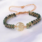 FuAttract Growth Balance & Connection Handmade Woven Tree of Life Bohemian Bracelet - Moss Agate - Golden - image 11