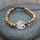 FuAttract Growth Balance & Connection Handmade Woven Tree of Life Bohemian Bracelet - Crazy Lace Agate - Silver - image 17