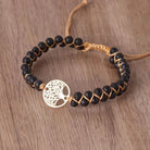 FuAttract Growth Balance & Connection Handmade Woven Tree of Life Bohemian Bracelet - Lava Stone - Golden - image 22