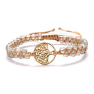 FuAttract Growth Balance & Connection Handmade Woven Tree of Life Bohemian Bracelet - Clear Quartz - Golden - image 31