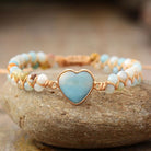 FuAttract Communication Calm & Emotional Balance Amazonite & Sodalite Heart Bracelet - Amazonite - image 7