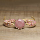 FuAttract Clarity Balance & Energy Vintage India Agate Diamond Shape Woven Bracelet - Rhodonite - image 10