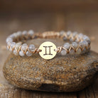 FuAttract Love Connection & Balance Natural Stone Stainless Steel Zodiac Signs Couple Bracelet - Gemini - image 8