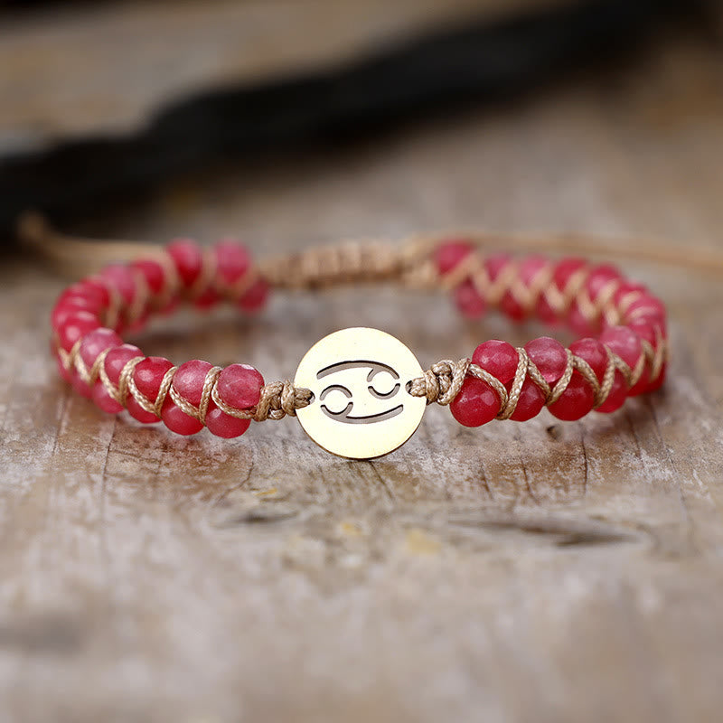 FuAttract Love Connection & Balance Natural Stone Stainless Steel Zodiac Signs Couple Bracelet - Cancer - image 9