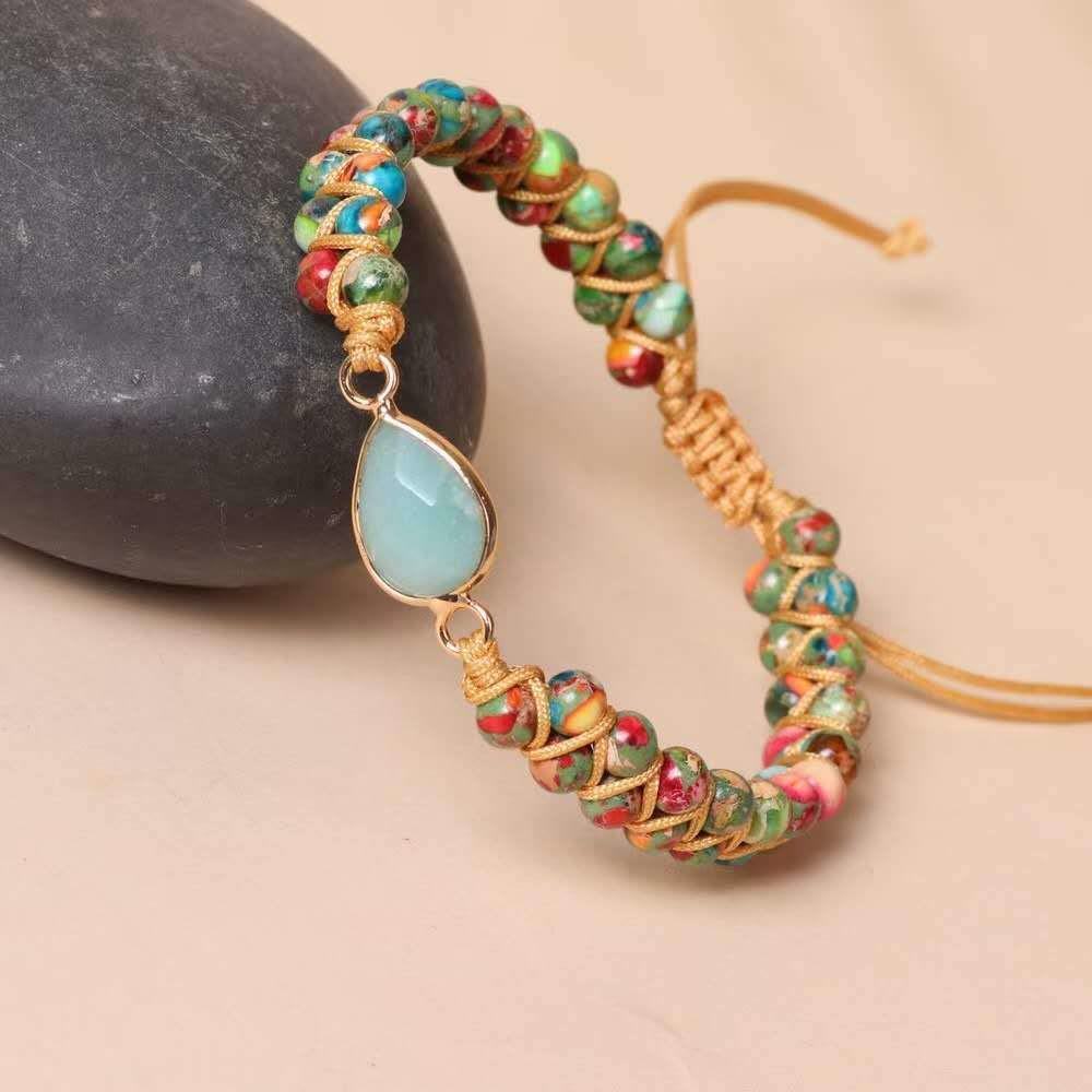 FuAttract Clarity Communication & Growth Natural Tree Agate Teardrop Pendant Bracelet Crystal - colorful Imperial Stone - image 9