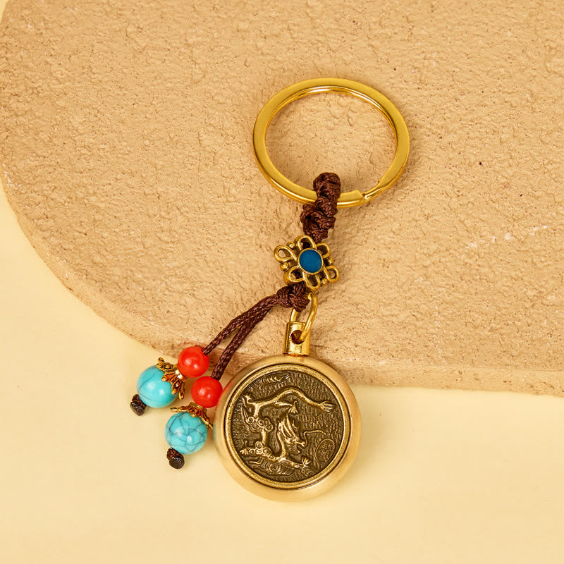 FuAttract Protection & Wealth Brass Chinese Zodiac Car Keychain  - Dragon - image 4