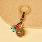 FuAttract Protection & Wealth Brass Chinese Zodiac Car Keychain  - Goat - image 7