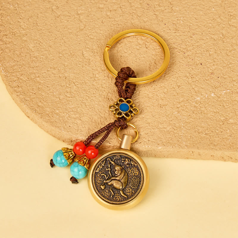 FuAttract Protection & Wealth Brass Chinese Zodiac Car Keychain  - Monkey - image 8