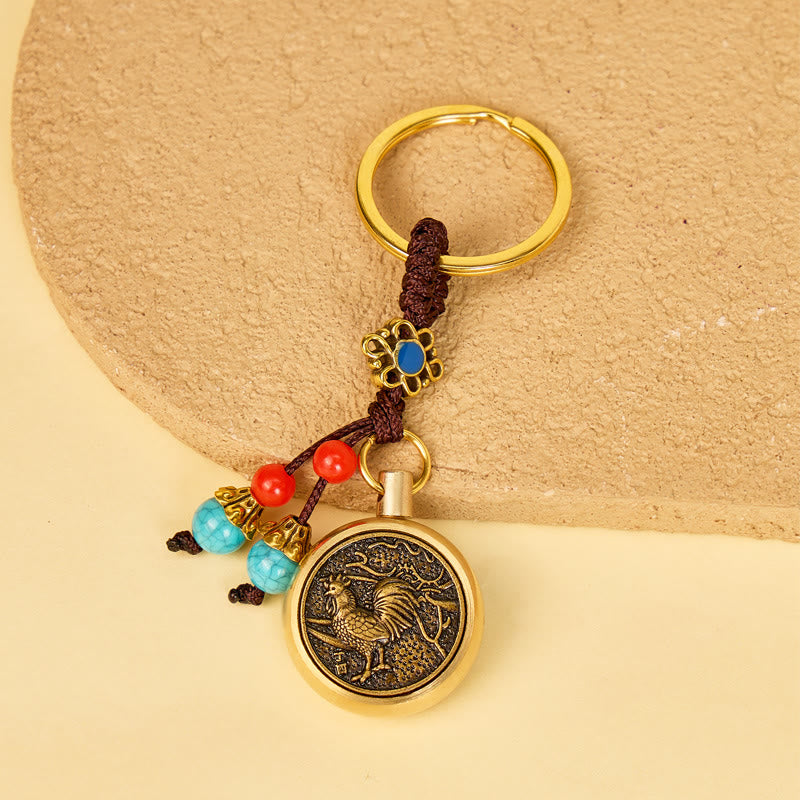 FuAttract Protection & Wealth Brass Chinese Zodiac Car Keychain  - Rooster - image 9