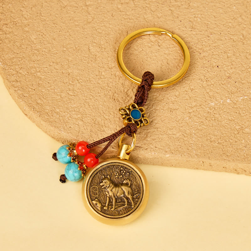 FuAttract Protection & Wealth Brass Chinese Zodiac Car Keychain  - Dog - image 10