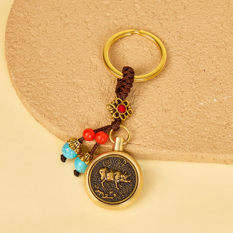 FuAttract Protection & Wealth Brass Chinese Zodiac Car Keychain  - Pig - image 11