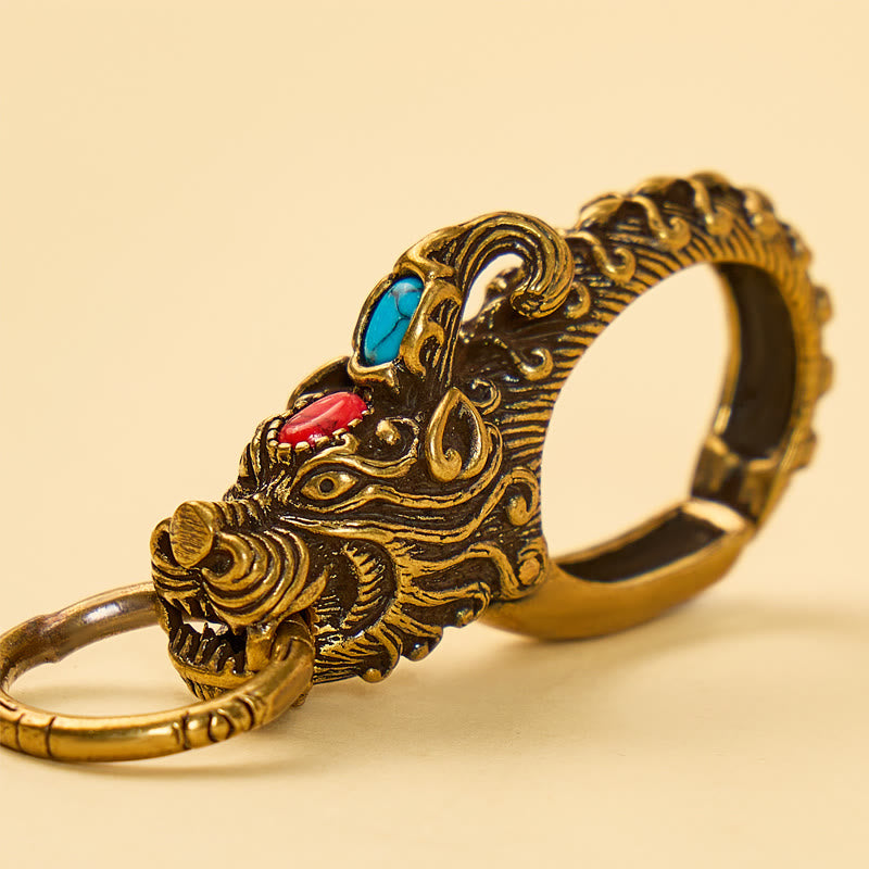 FuAttract Wealth Protection & Prosperity Vintage Brass Pixiu Belt Hook Keychain  - image 2