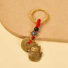 FuAttract Luck Wealth & Protection Copper  Vintage Keychain with Maneki Neko and Five Emperor Coins - Iron - image 0