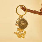 FuAttract Luck Protection & Prosperity Brass Chinese Zodiac Round Plaque Keychain - image 2