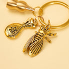 FuAttract Wealth Luck & Prosperity Brass Golden Cicada Fortune Bag Calabash Keychain - image 1