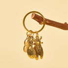 FuAttract Wealth Luck & Prosperity Brass Golden Cicada Fortune Bag Calabash Keychain - image 2