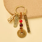 FuAttract Wealth Luck & Protection Ruyi Golden Cudgel Wealth Token Keychain With Five Emperor Coins And Calabash - Keychain - image 0