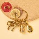 FuAttract Luck Prosperity & Protection Antique Brass Chinese Zodiac Fu Calabash Keychain - Tiger - image 2