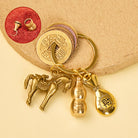 FuAttract Luck Prosperity & Protection Antique Brass Chinese Zodiac Fu Calabash Keychain - Dog - image 10