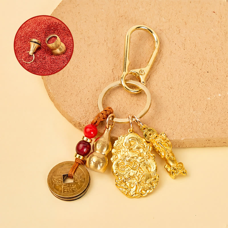 FuAttract Wealth Protection & Prosperity Brass Dragon Pixiu Chinese Zodiac Calabash Keychain - Pig - image 21