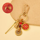FuAttract Protection & Peace Brass Shan Gui Spinning Five Emperor Coins Calabash  Keychain - Ear Pick - image 0