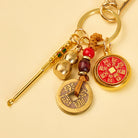 FuAttract Protection & Peace Brass Shan Gui Spinning Five Emperor Coins Calabash  Keychain - image 2