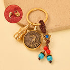 FuAttract Wealth Fortune Pixiu Chinese Zodiac Calabash Cinnabar Brass Keychain - Tiger - image 2