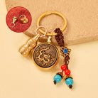 FuAttract Wealth Fortune Pixiu Chinese Zodiac Calabash Cinnabar Brass Keychain - Dragon - image 4