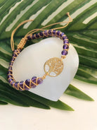 FuAttract Growth Balance & Connection Handmade Woven Tree of Life Bohemian Bracelet - Amethyst - Golden - image 30