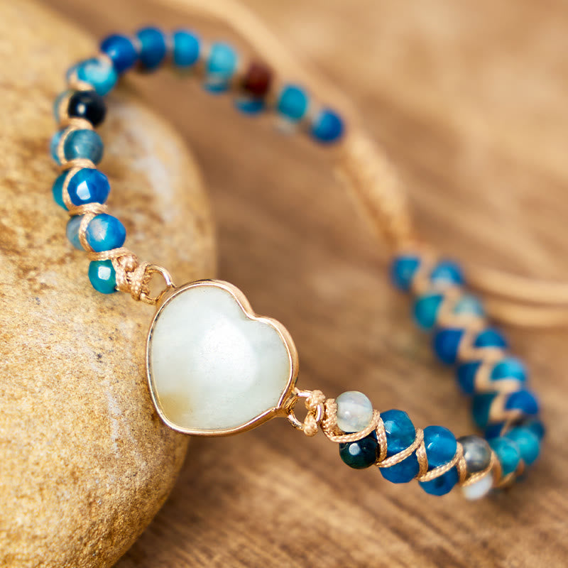 FuAttract Communication Calm & Emotional Balance Amazonite & Sodalite Heart Bracelet - image 1